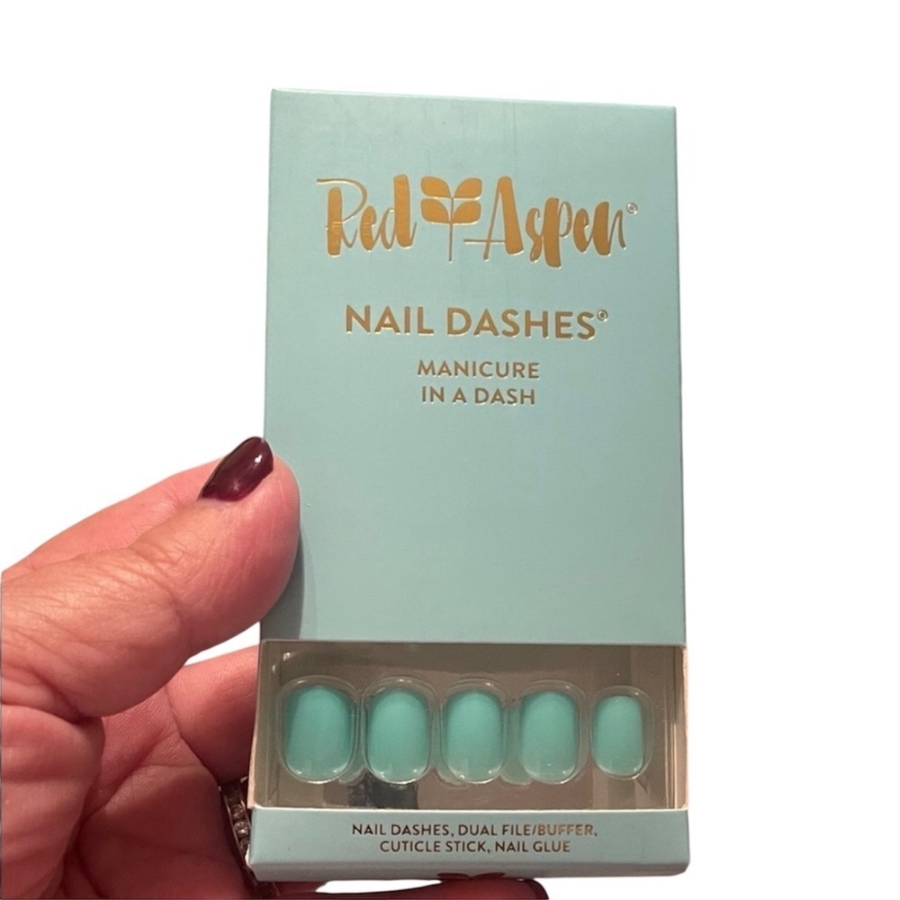 Red Aspen Nail Dashes Mint Green - Robyns Egg Blue Turquoise Beach Press On NEW